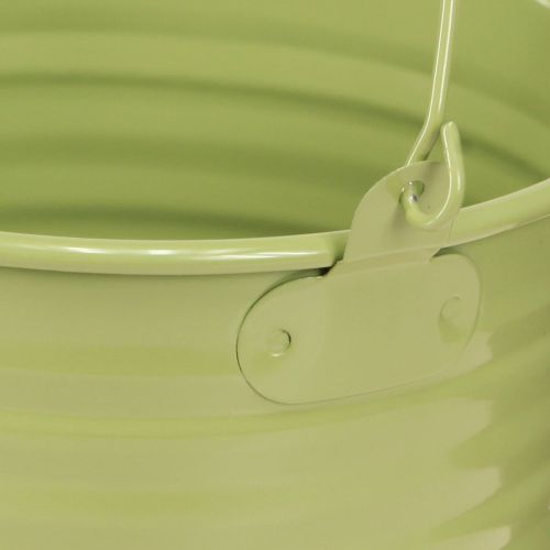 Floristik24 Deko Eimer Metall Übertopf mit Henkel 4 Farben Ø14cm 8 St