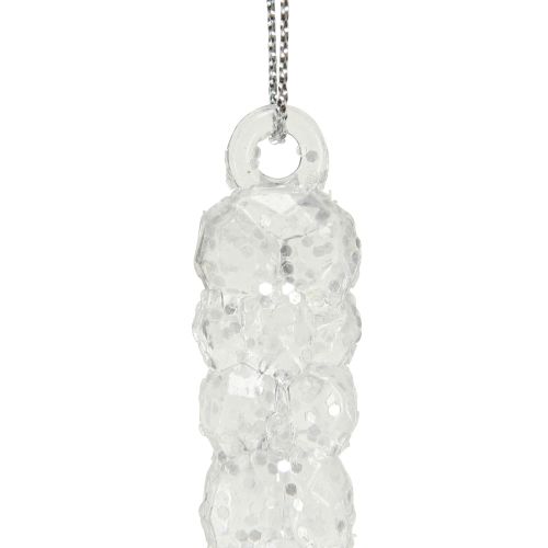 Artikel Deko Eiszapfen zum Hängen Winter Klar Glitter 14cm 4St