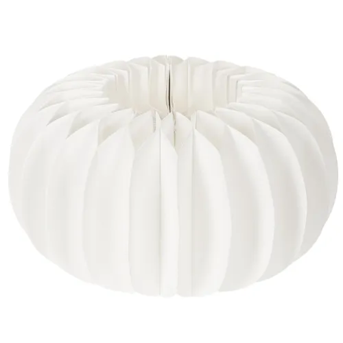 Wabenpapier Kürbis rund 24 cm weiss für Trockenblumen und Herbstdeko, 4 Stück
