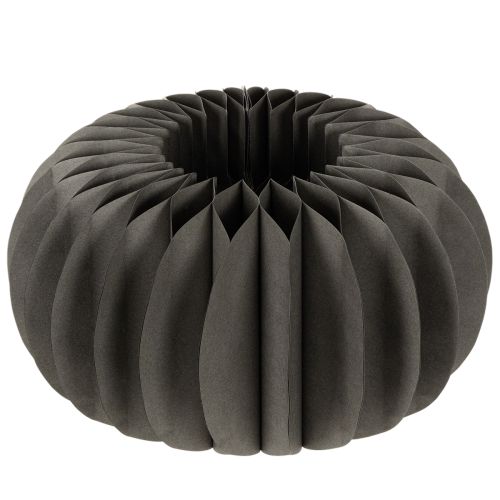 Kürbis Tischdeko aus Wabenpapier rund Dunkelgrau 34 cm 2 Stück