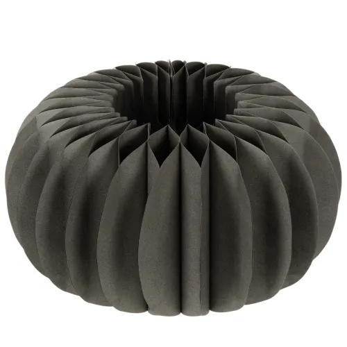 Kürbis Tischdeko aus Wabenpapier rund Dunkelgrau 34 cm 2 Stück