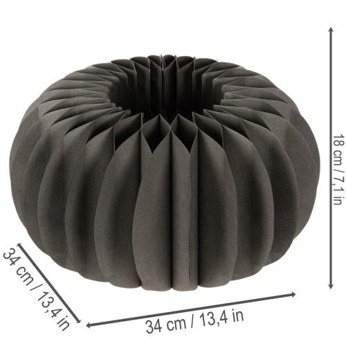 Kürbis Tischdeko aus Wabenpapier rund Dunkelgrau 34 cm 2 Stück | Floristik24.ch