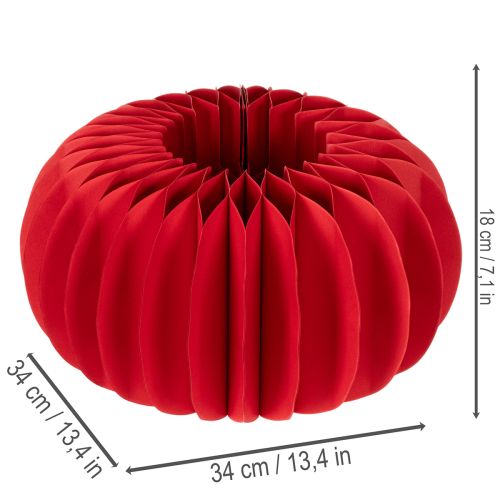 Wabenpapier Kürbis Dekoration Rot 34 cm 2 Stück | Floristik24.ch