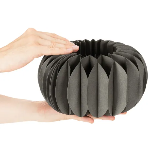 Wabenpapier Kürbis aus Papier, dunkelgrau, 24 cm, 4er-Set | Floristik24.ch