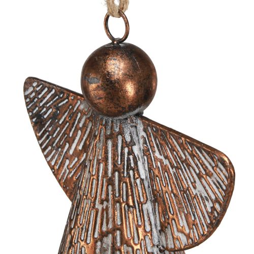 Artikel Deko Schutzengel Metall Glocke Bronze Weiß Vintage Shabby Chic 21x13,5x24cm