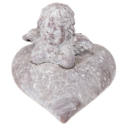 Artikel Deko Engel auf Herz Figur aus Steinguss 15×13,5×12cm
