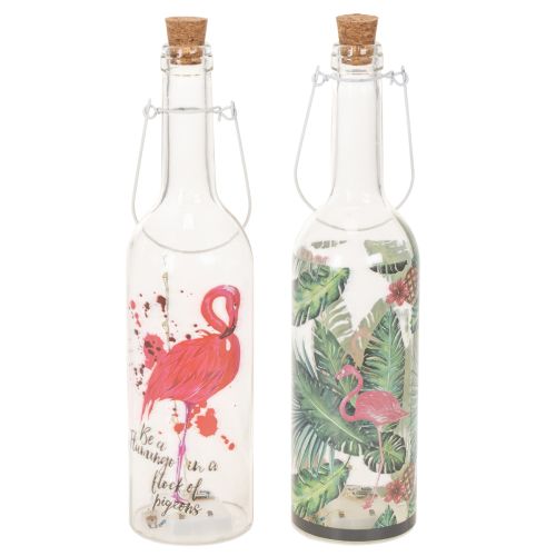 Deko-Flaschen LED Glas Flamingo 37,5 cm Warmweiss 2er-Set online kaufen | Floristik24.ch
