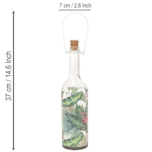 Deko-Flaschen LED Glas Flamingo 37,5 cm Warmweiss 2er-Set | Floristik24.ch