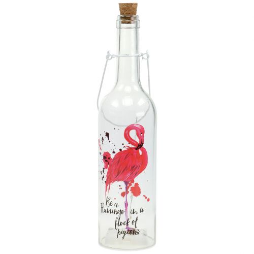 Artikel Deko-Flasche LED Flamingo 37,5cm Warmweiß 2St