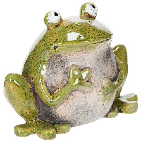 Deko Frosch Keramik Grün Braun Vintage L15,5cm online kaufen | Floristik24.ch