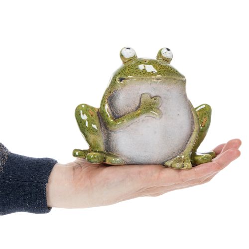 Deko Frosch Keramik Grün Braun Vintage L15,5cm | Floristik24.ch