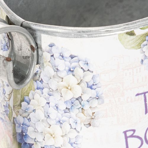 Deko Giesskanne Metall Hortensien Blumen Motiv 30x11x14,5cm für Innenbereich | Floristik24.ch