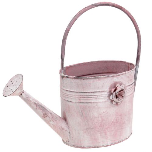 Floristik24 Deko Gießkanne aus Metall Rosa L33cm B12cm H29cm