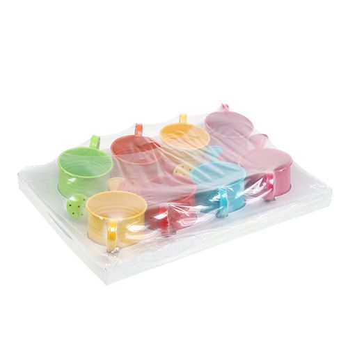 Floristik24 Deko-Gießkanne farbig Ø7,5cm H7,5cm 8St