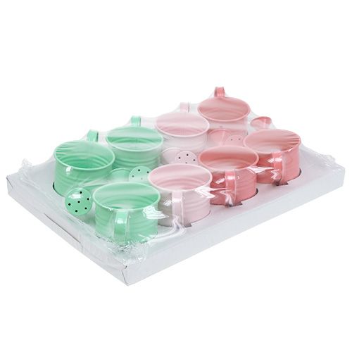 Floristik24 Deko-Gießkannen Pastell sort. Ø7,5cm H7,5cm 8St