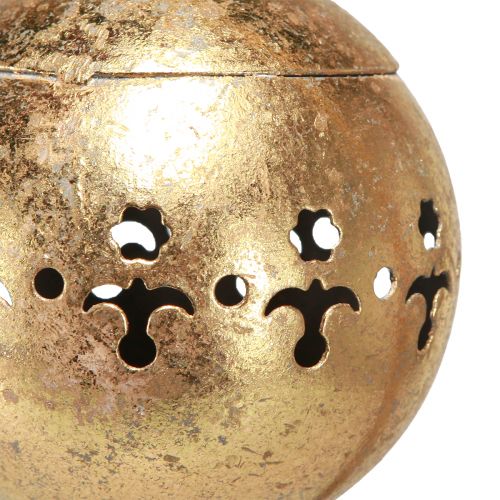 Floristik24 Deko Glocke Gold Schelle Hängedeko Metall Natur Ø14cm