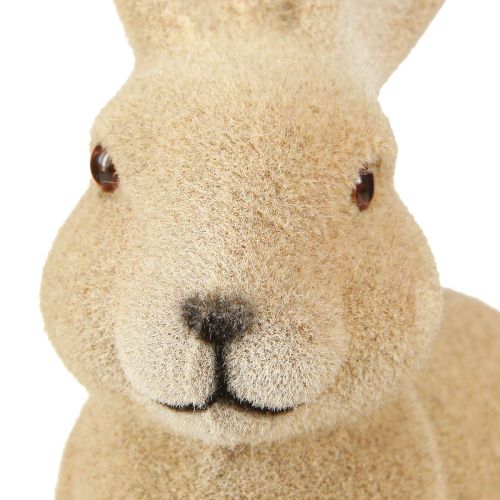 Artikel Deko Hase Sitzend Osterhase in Braun – 2. Wahl – Beflockt H22cm