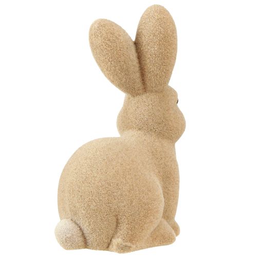 Artikel Deko Hase Sitzend Osterhase in Braun – 2. Wahl – Beflockt H22cm