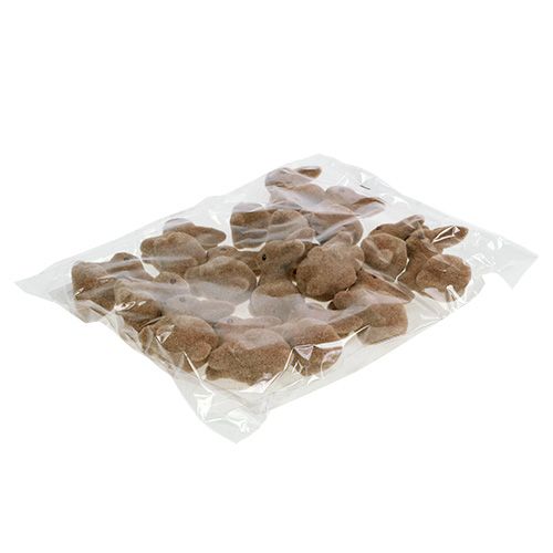 Artikel Deko-Hasen 5cm beflockt Braun 16 St
