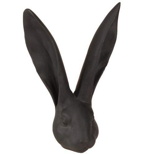 Floristik24 Deko Hasenkopf Osterdeko Schwarz matt Polyresin 26cm