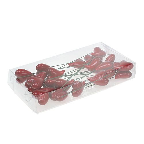 Floristik24 Deko-Herzen zum Stecken Rot 5cm 24St