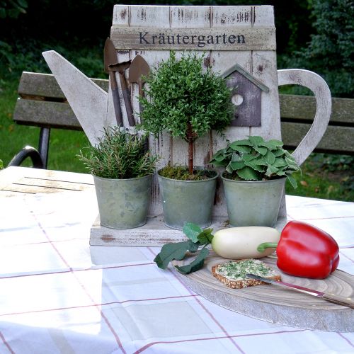 Floristik24 Deko Holzregal mit Töpfen 50cm x 43cm x 11,5cm