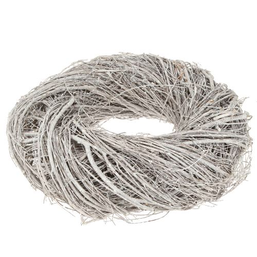 Floristik24 Deko Kranz aus Zweigen Ulme Weißgrau gewaschen Ø35cm