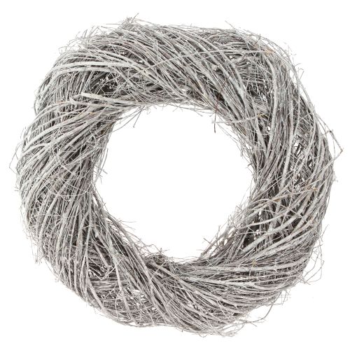 Deko Kranz groß Ulmenzweige Weißgrau gewaschen Ø50cm