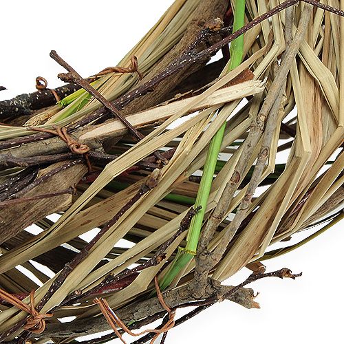 Floristik24 Weidenkranz mit Gras Ø25cm Natur