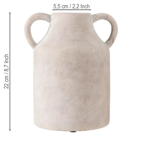 Artikel Deko Krug Übertopf aus Keramik in Beige Ø14,5cm H22cm