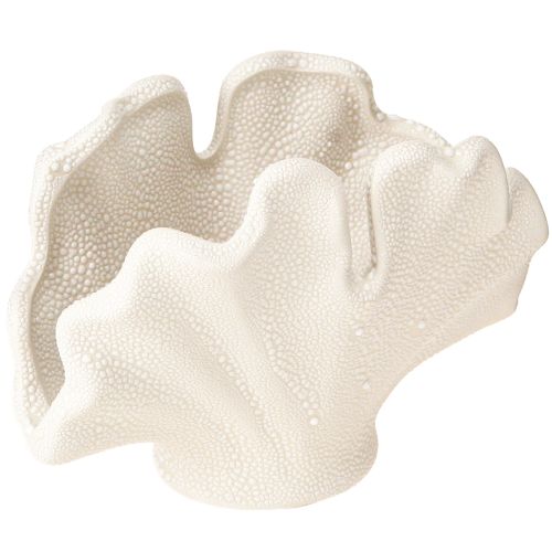 Floristik24 Deko Muschel Vase Mini Keramikvase Creme 14×7,5×9,5cm