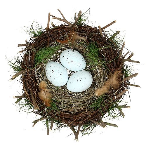 Floristik24 Deko Nest mit Eiern Ø30cm 1St
