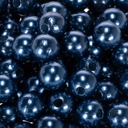 Dekoperlen Rund Ø10 mm Blau Kunststoff 115 Stück | Floristik24.ch