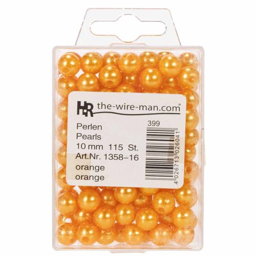 Dekorationsperlen Kunststoff Orange Ø10mm 115 Stück | Floristik24.ch
