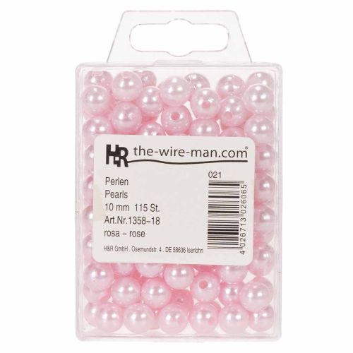 Deko-Perlen Kunststoff Rosa Ø10mm Bohrloch Ø3mm 115 Stück | Floristik24.ch