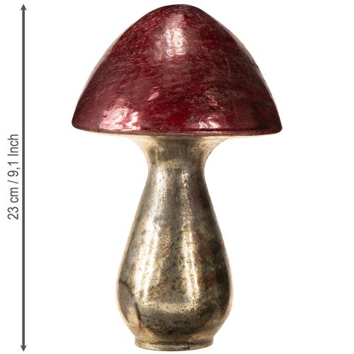 Artikel Deko Pilz Rot Groß Glas Herbstdekoration Ø14cm H23cm
