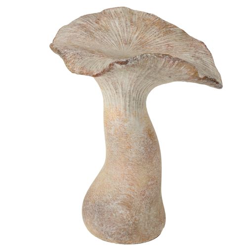 Deko Pilz Steinguss Herbstdeko Grau gewaschen 19×15cm H23cm