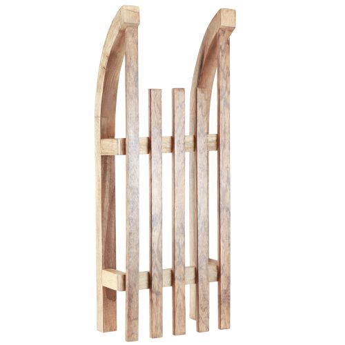 Floristik24 Deko Schlitten Holz Natur Tischdeko Winter Mangoholz 60×23×15cm