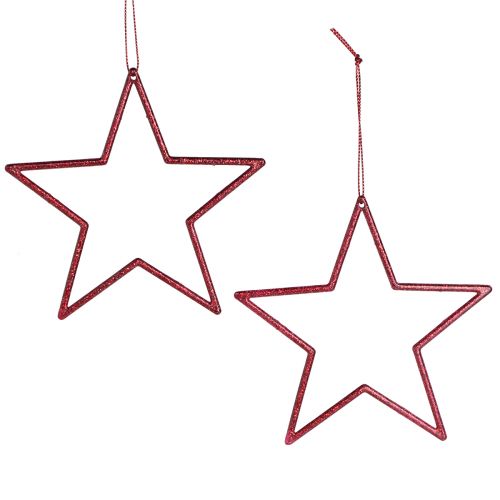 Artikel Deko Stern Rot Christbaumschmuck Glitter Ø12cm, 12er-Set Weihnachtsdeko