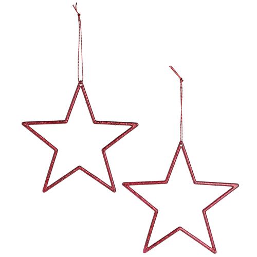 Artikel Deko Stern Rot Christbaumschmuck Glitter Ø12cm, 12er-Set Weihnachtsdeko