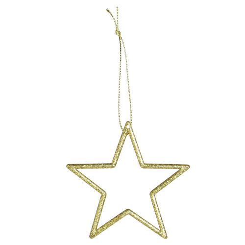 Floristik24 Deko Sterne Christbaumschmuck Gold Glitter 7,5cm 40 St