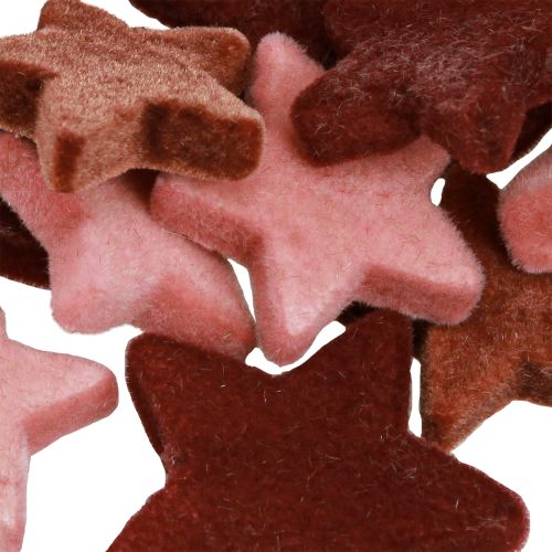 Floristik24 Deko Sterne beflockt Streudeko Burgund Braun Ø4/5cm 40 St