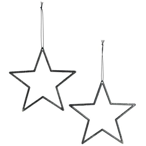 Artikel Deko Sterne Schwarz zum Hängen Weihnachtsbaumschmuck Ø12cm Set 12 Stück