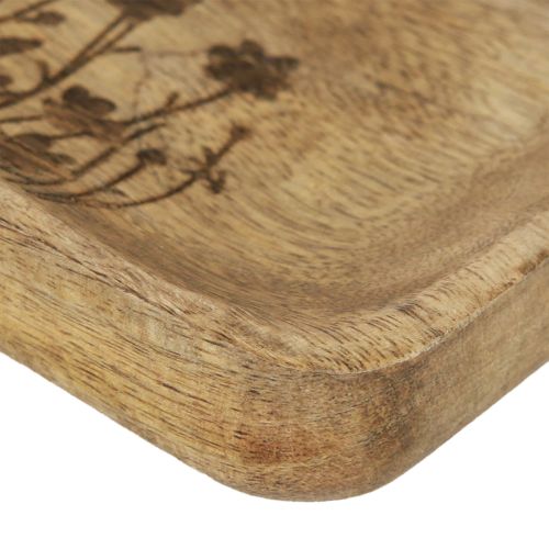 Artikel Deko Tablett Holz mit Blumenmuster Mangoholz 20×15,5cm