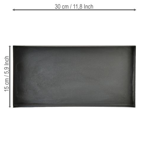 Artikel Deko Tablett Metalltablett Schwarz Grau gewaschen 30×15cm