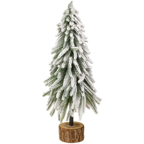 Floristik24 Deko Tannenbaum beschneit Sockel mit Rinde Ø20cm H50cm