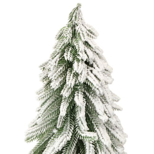 Floristik24 Deko Tannenbaum beschneit Sockel mit Rinde Ø20cm H50cm