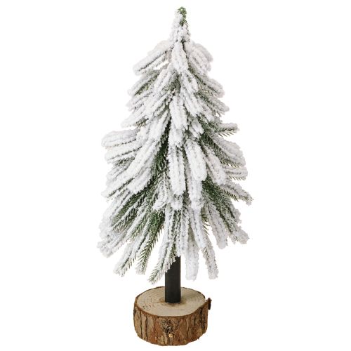 Floristik24 Deko Tannenbaum beschneit auf Holzsockel Ø15cm H30cm
