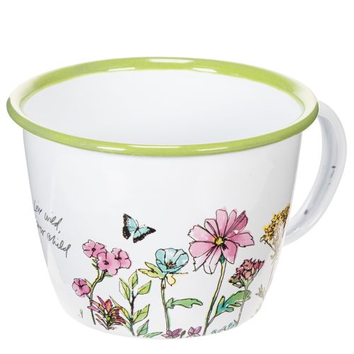 Deko Tasse Pflanztopf emailliert Ø11cm H8cm online kaufen | Floristik24.ch