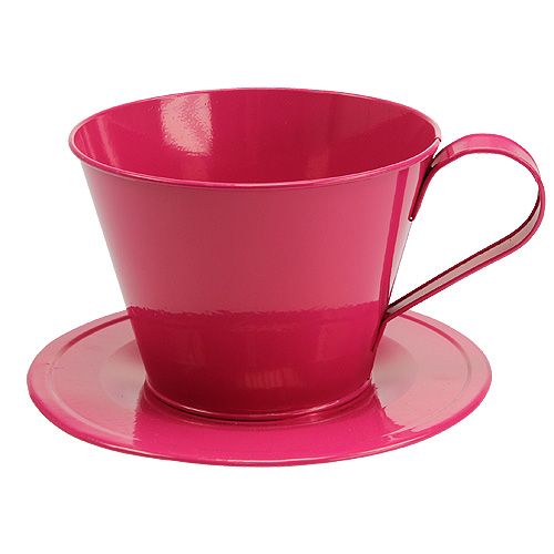 Floristik24 Deko-Tasse Pink Ø16cm H11cm